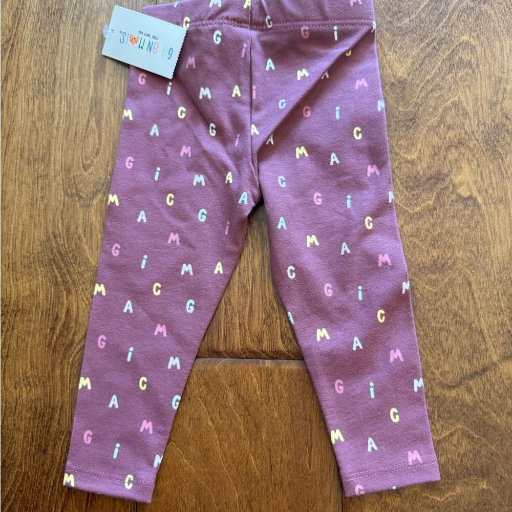 NWT Size 3-6 months Garanimals Multicolor Letter Print Leggings